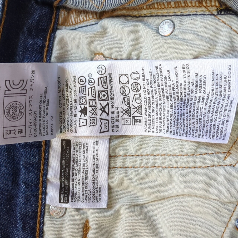 Levi 501s 100% cotton jeans, W 25 L 32 - Picture 6 of 9